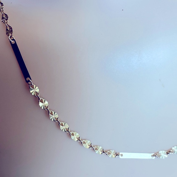 14K Gold Stamped Necklace/ Golden Clef/ Made in Italy - Picture 4 of 15